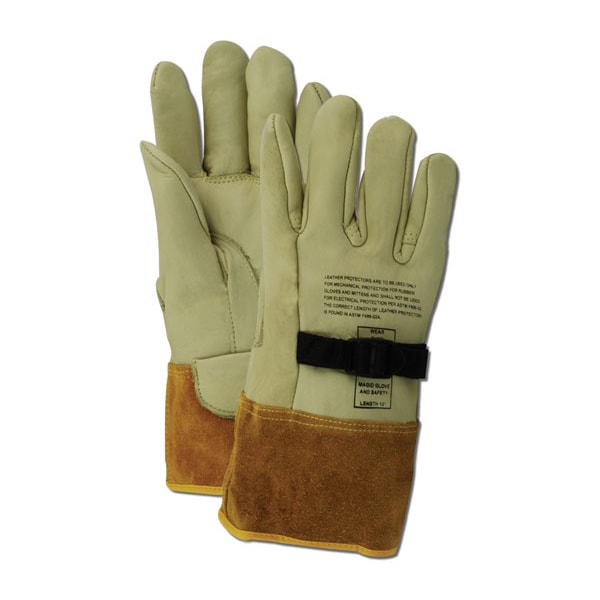 Powermaster 60611Ps 12 High Voltage Leather Protector Gloves, 8